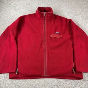 Patagonia Synchilla Snap T Full Zip Men's Size XL Red Vintage F8 Sweater 25395